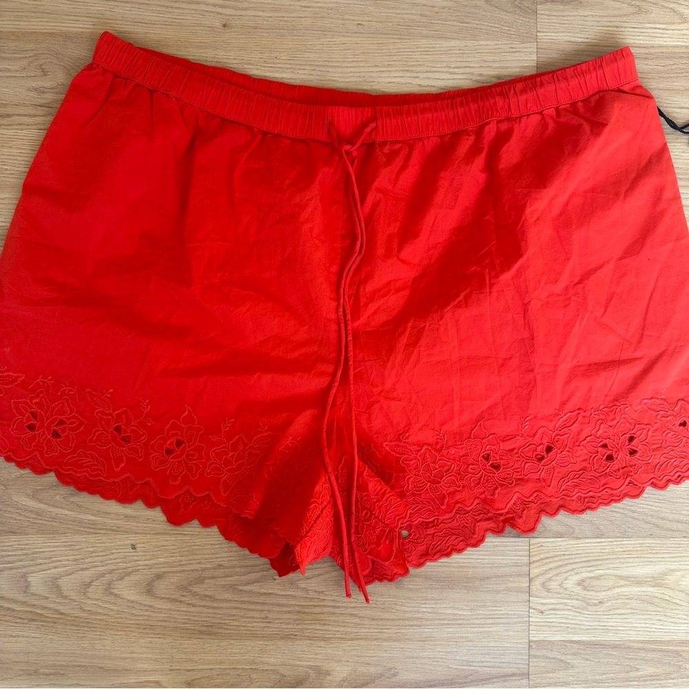 Future Collective Orange Eyelet Trim Shorts 2X